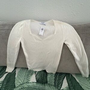 Old Navy Ivory Ribbed Knit Top